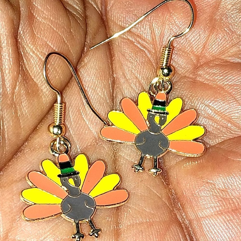 Retro Super cute Festive Turkey Holiday Earrings